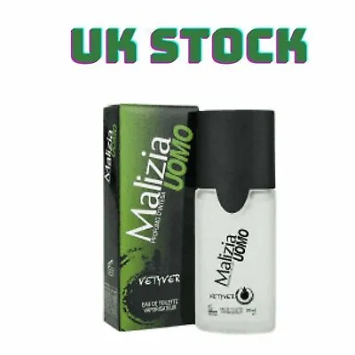 UK STOCK Malizia UOMO VETYVER  EDT Perfume Spray For MEN 50 Ml • £11.99