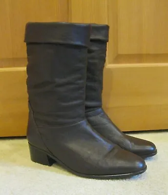 '80s Retro Look Mid Calf Leather Boots Sz 11* EUC • $29.95