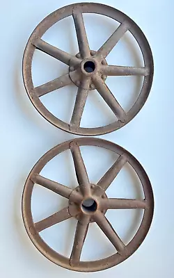 Vintage Cast Metal Spoke Wheels Steampunk Industrial Restoration • $40