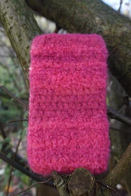 £19.75 • Buy Crochet & Felted 100% Wool Phone Sock 🌸 Large 6 Inch 🌸 Handmade In Scotland