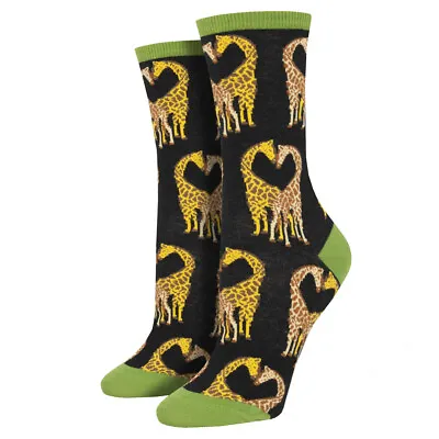 £10.67 • Buy Socksmith Women's Crew Socks Longneck Love Giraffe Hearts Novelty Footwear