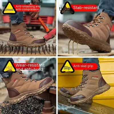 Mens Work Boots Steel Toe Safety Shoes Indestructible Sneakers Bulletproof US 11 • $45.56