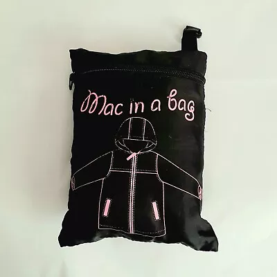 Girls Black Mac In A Bag Age 9-10 Years • £4