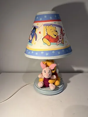 Rare VTG  Winnie The Pooh Piglet Disney Table Top Nursery Lamp And Shade Working • $38.99