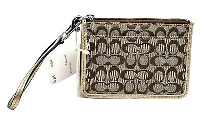 New Coach Mini Skinny ID Case Signature Canvas Card Coin Wallet • $61.66