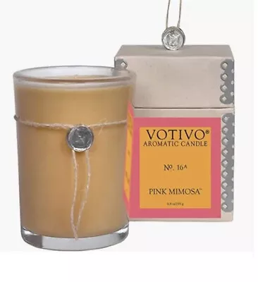 VOTIVO Aromatic Candle Pink Mimosa Mandarin Strawberry Vanilla 6.8 Oz 60 Hours • $34.99