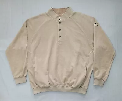 Straight Down Sweater Mens 2XL Beige Mock Neck Henley LANAI Pullover Outdoor  • $25