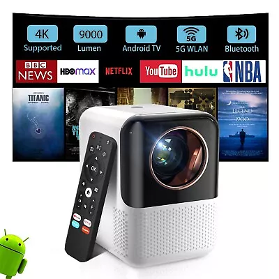 4K Mini Projector LED 1080P WiFi Bluetooth UHD Portable 9000 Lumen Home Theater • $74.99