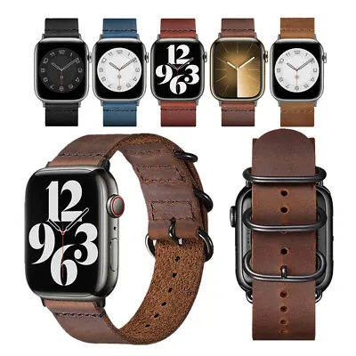 For Apple Watch Ultra 2 49mm Band Series 9/8/7/6/5 45mm/41 Vintage Leather Strap • $13.99