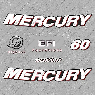 Mercury 60 Hp 4-Stroke EFI Outboard Engine Decals Sticker Set Reproduction 2006 • $49.49