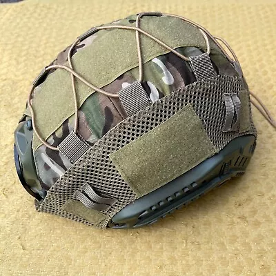 Kombat UK Airsoft Tactical Fast Ballistic Helmet Mesh Sided CoverBlackBTP Camo • £12.99