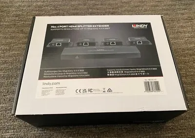 LINDY 70m Cat.6 4 Port HDMI & IR Splitter Extender With Loop Out Black • £100