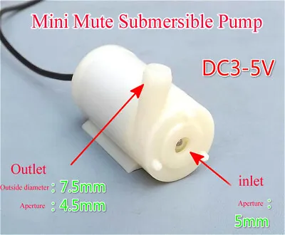 Mini Mute Submersible Pump DC 3V 5V  For Water Cycle USB Or Phone Charger Power  • $2.20