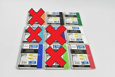 5 Colors Five Star Notebook 1 Subject College Ruled Paper 100 Sheets 7  X 5  • $5.30