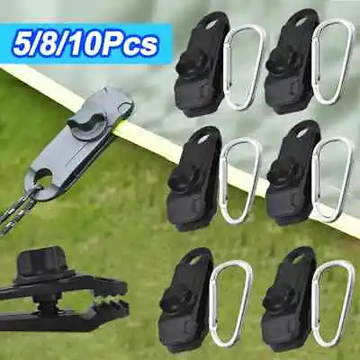 5X Reusable Tent Tarp Tarpaulin Clips Clamps Buckle Camping Tool Heavy Duty UK • £4.90