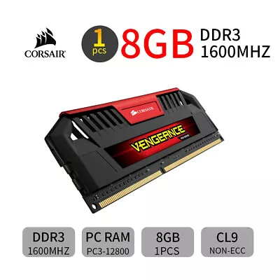 Corsair Vengeance Pro 8GB DDR3 1600MHz CL9 PC3-12800 240Pin PC Memory RAM Red BT • $29.69