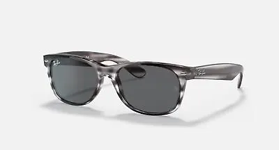 RayBan New Wayfarer Color Mix Striped Grey/Dark Grey 55mm Sunglasses RB2132 6430 • $98.56