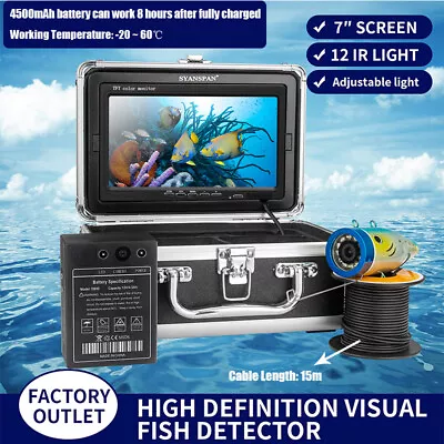 SYANSPAN 7In 1200TVL Underwater Fishing Camera 12V 4500mAh Fish Finder S5V7 • $110.79