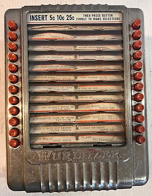 Stunning Genuine Late 1940s Wurlitzer 3020 Wallbox Jukebox Restoration Project • £499.99