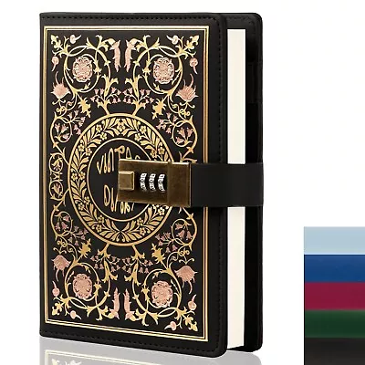 TIEFOSSI Locked Diary For Women Vintage Flower Journal With Combination Lock B6 • $39.99