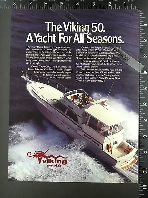 1985 ADVERTISING For Viking 50 Cockpit Motor Yacht Boat • $13.50