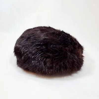 Vintage Faux Fur Bow Combs Lined Brown Pillbox Hat 2nd Netting With Bow Faux Fur • $9.90