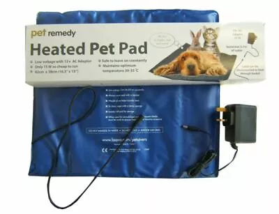 Pet Remedy Low Voltage Heated Pad For Pets Cat Dog Rabbit 42cm X 38cm • £26.99