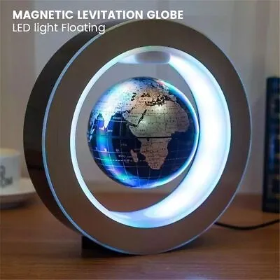 Levitating Lamp LED World Map Magnetic Globe Rotating Floating Globe Home Lights • £33.45