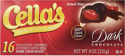 Cella's Dark Chocolate Covered Cherries  16 Count  (Pack Of 1) 0.47 Pounds • $10.97