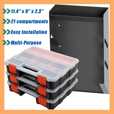 Hanging Tote Kit For Van Shelving Storage 3 Plastic Storage Box W/ 1 Hang Holder • $74.50