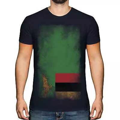 Zambia Faded Flag Mens T-shirt Tee Top Zambian Shirt Football Jersey Gift • $13.61