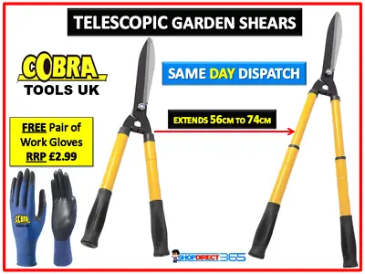 Telescopic Garden Shears Hedge Scissors Bush Tree Trimming Pruning Cutting 37-6 • £11.99