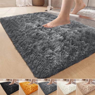£7.43 • Buy Non Slip Bath Mat Extra Large Shaggy Bathroom Rug Water Absorbent Toilet Mats
