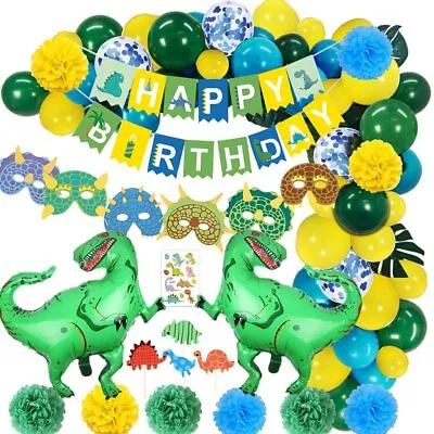 £10.99 • Buy Boys Dinosaur Birthday Party Deco Balloon Arch Kit Jungle Safari Balloon Garland