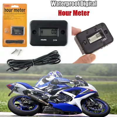 Waterproof Digital Hour Meter For Motorcycle Snowmobile Marine Dirt Gas Engine • $9.99