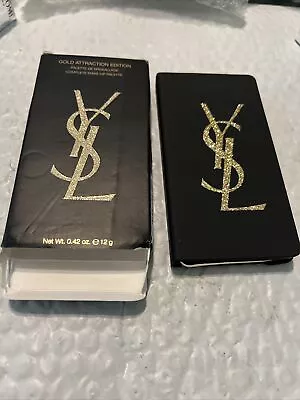 YVES SAINT LAURENT Gold Attraction Makeup Palette Limited Ed .42 Oz Mirror Crack • $35