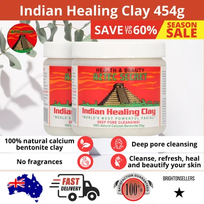 $25.68 • Buy 2 X Aztec Secret Indian Healing Clay Facial Deep Pore Cleansing Mask - 454g/1lb