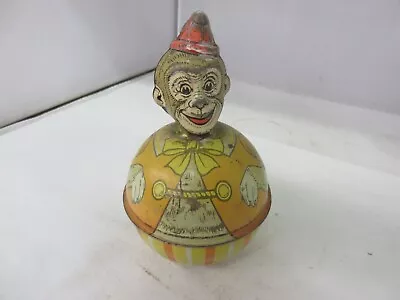 Vintage J Chein Monkey Rolly Polly Tin Toy   250-g • $75