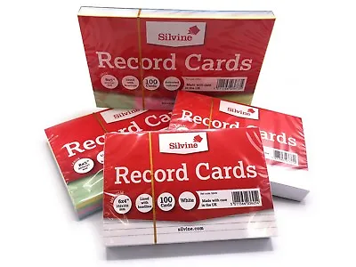 £29.99 • Buy Revision/Flash/Index Silvine Record Cards - White/Ruled/Coloured FREE P&P