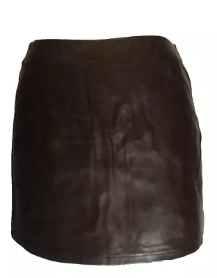 Skirt Faux Leather Brown Size 7 Shiny Alt Alternative Steampunk Edgy Urban Club • $17.03