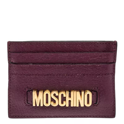 Moschino Purple Leather Logo Card Holder • $123.90