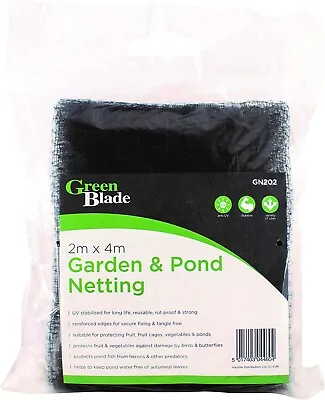 Garden Pond 4m X 2m Netting Long Life Extra Strong Safety Cover Mesh Net Black • £5.89