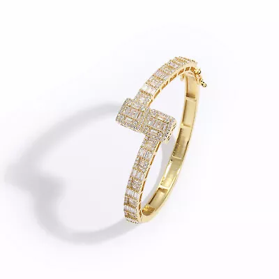 14K Gold Over S925 Asymmetric Moissanite HipHop Bracelet Fashion Versatile Gift • $119.99