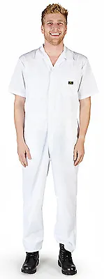 Mens Short Sleeve Coverall Overall Boilersuit Mechanic Protective Work Wear • $35.90