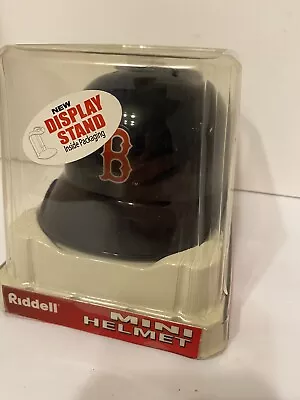 Boston Red Sox Riddell Mini Batting Helmet With Display Stand NIB W/Box Wear • $29.95