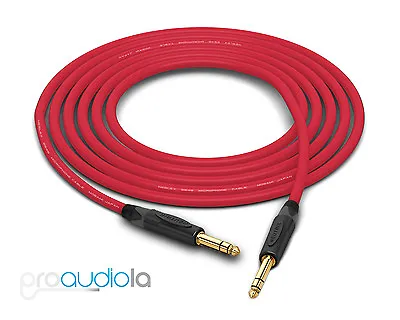 Mogami 2549 Cable | Neutrik Gold 1/4  TRS | Red 6 Feet | 6 Ft. | 6' • $23.25