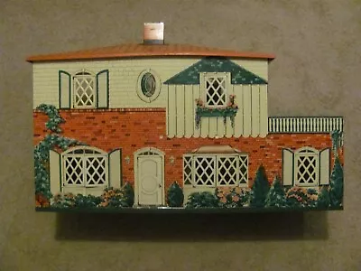 Vintage T. Cohn Tin Litho Mid Century 2 Story Child Toy Dollhouse 28  X 18  X 12 • $69.95