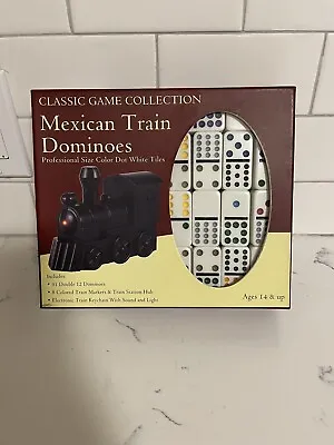 Classic Game Collection Mexican Train Dominoes With Train Markers And Hub • $45