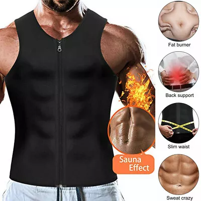 Men Sweat Vest Sauna Suit Neoprene Waist Trainer Sports Tank Top Body Shaper Gym • $27.99