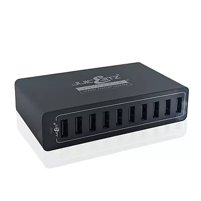 JuicEBitz® JuicEHub™ 60W 12A 5V Multi 10 Port USB Mini Desktop Charger - Black • £24.99